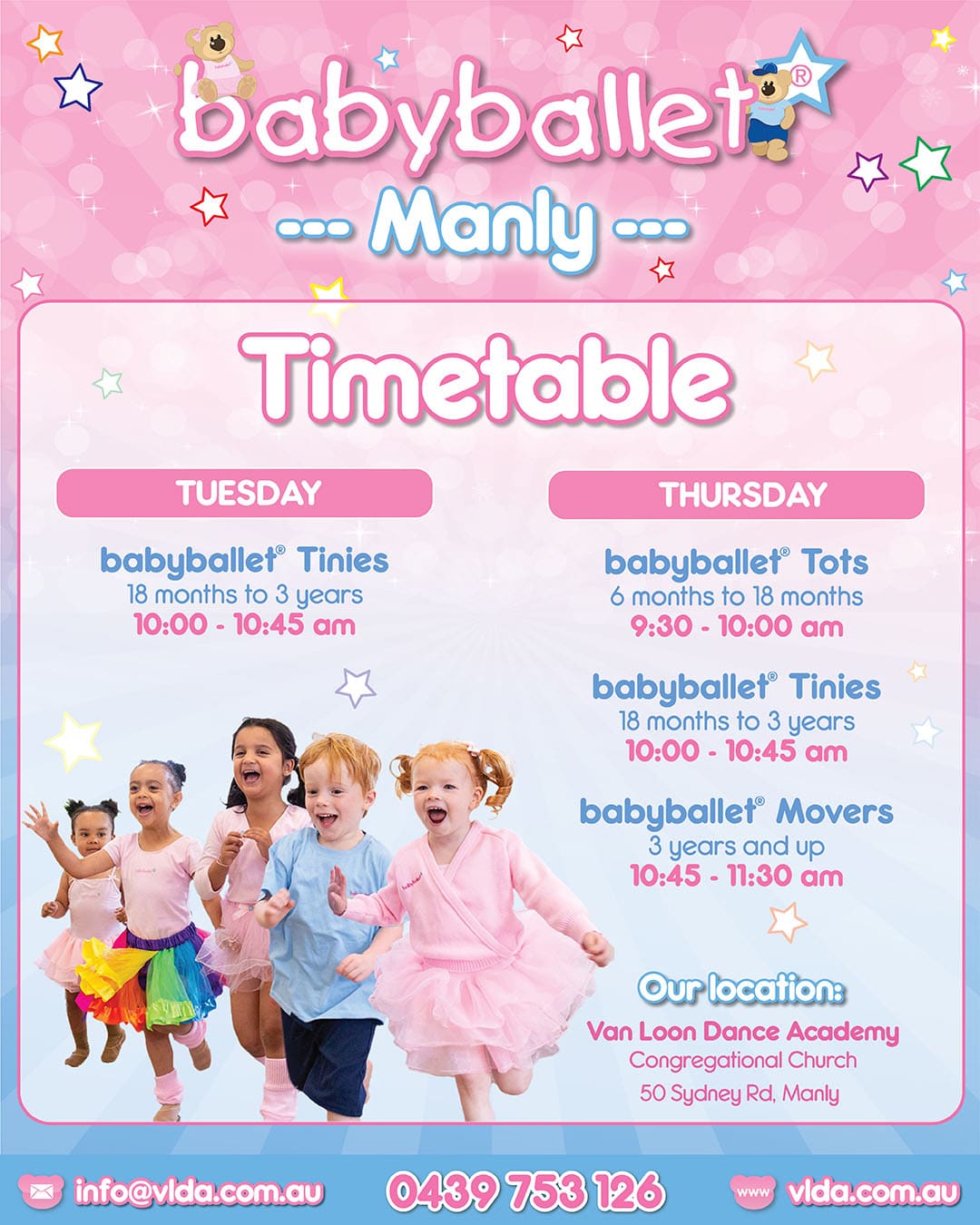 babyballet timetable manly